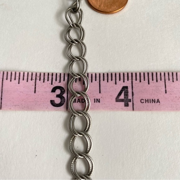 Vintage Sterling Silver Double Link Charm Bracelet - Picture 8 of 9